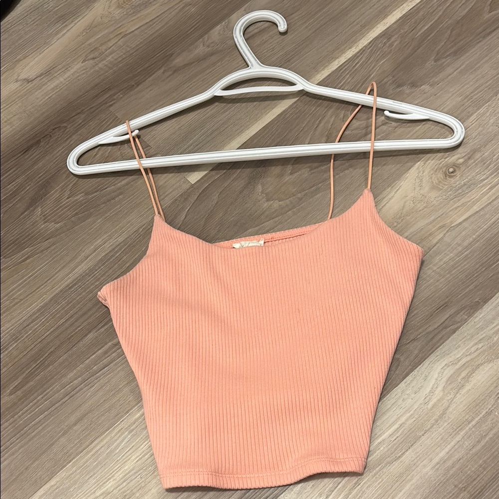 Peach Ribbed Cami Top